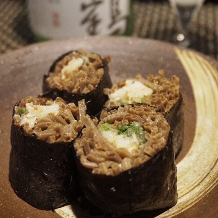 【鳥取食材】蟹と水菜の蕎麦寿司